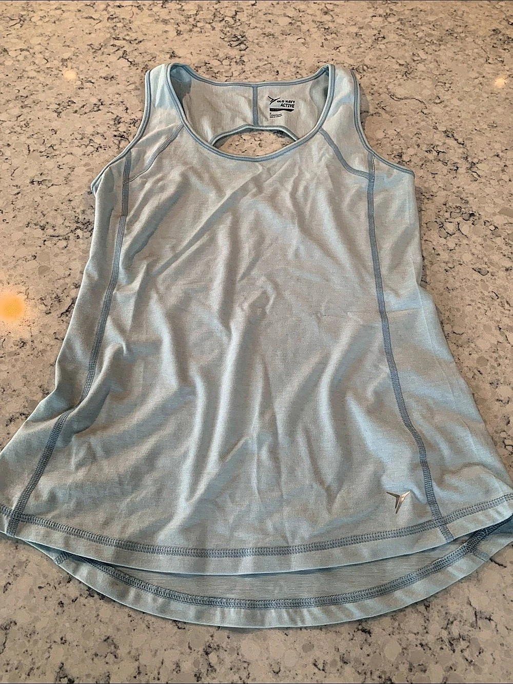 Old Navy Go-Dry Keyhole-Back Tank for Women Blue Medium